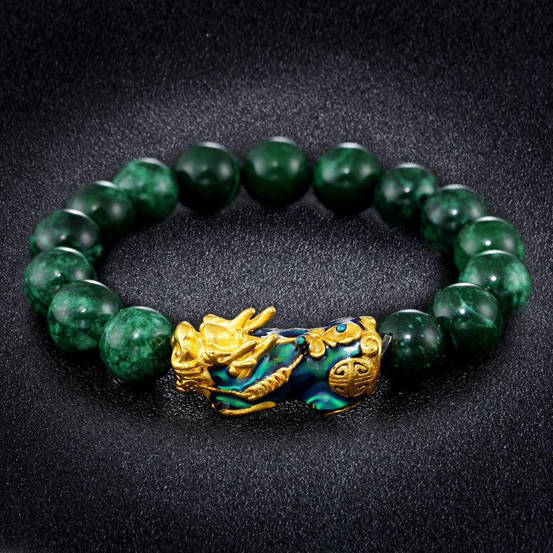  Green Beads Wealth Feng Shui Bracelets | Bryan Lim | Bead Bracelet | Charm Bracelets | Bracelets | Feng Shui Bracelets | Golden Beads bracelet | Wealth Feng Shui Bracelets