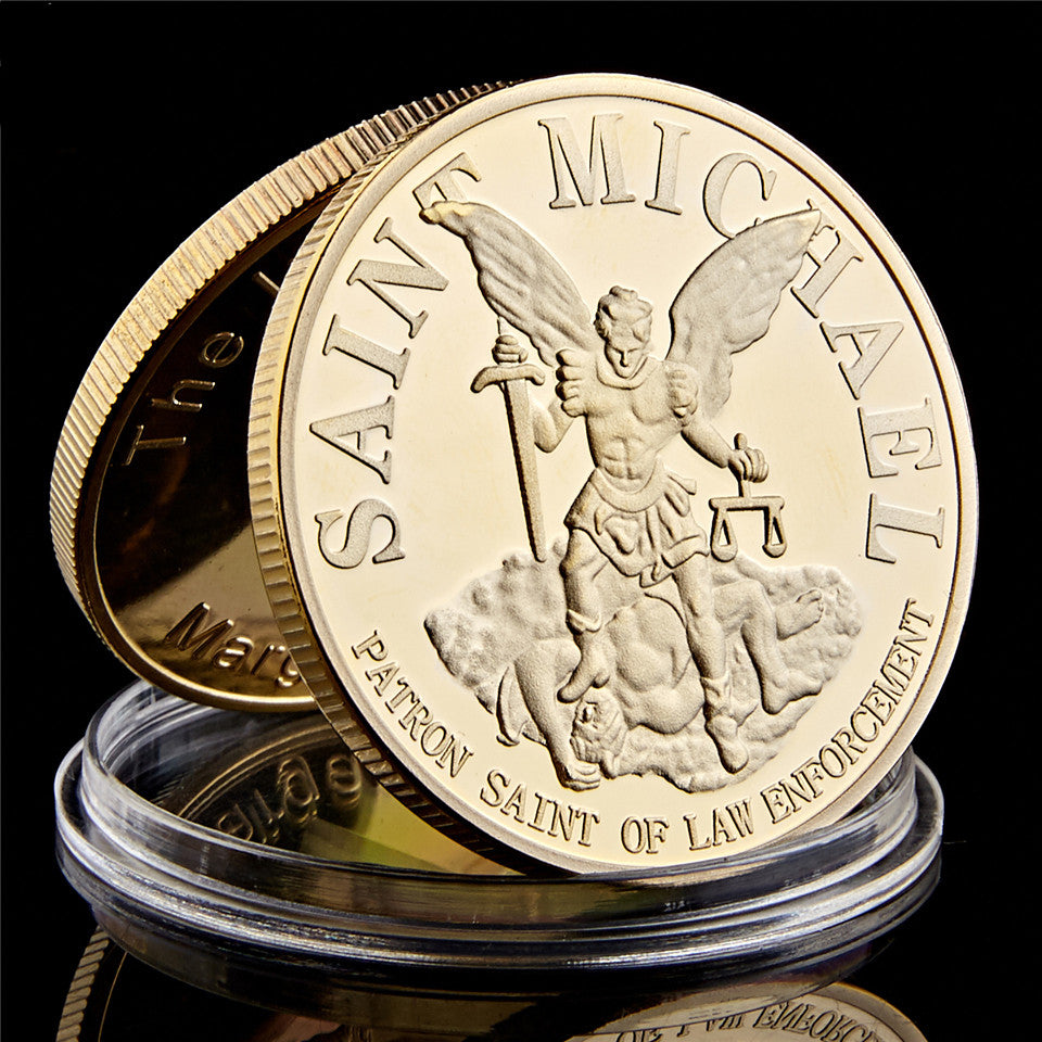 3x St. Michael Gold Coin Of Protection