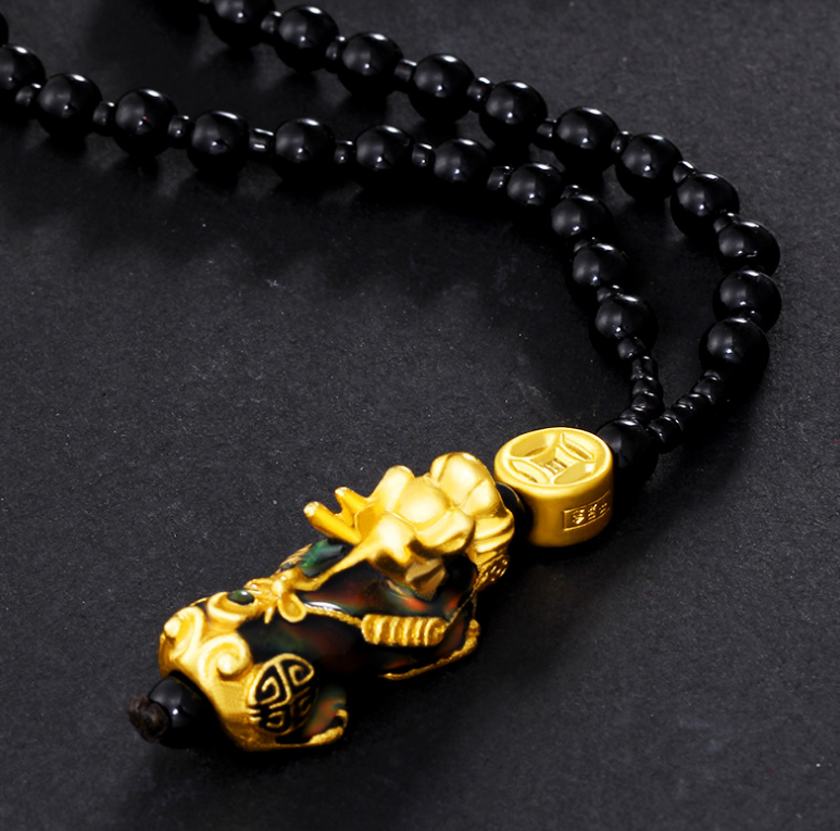 Mystical Fengshui Black Obsidian Necklace|Bryan Lim | Good Luck Symbol Jewelry | Obsidian Stone Necklace | Pendant Necklaces | Obsidian Pendant Necklace | Necklaces | Ladies Necklace