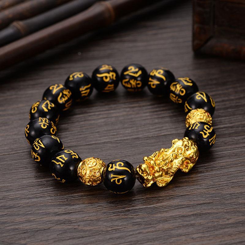 Mantra Infused Obsidian Bracelet | | Bryan Lim | Mantra Bead Bracelet | Bracelet | Mantra Amulet Bead Obsidian Bracelets | Wealth Feng Shui Bracelets | Feng Shui Bracelets